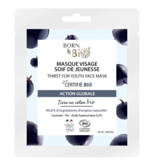 Born to Bio - Masque Visage Soif de Jeunesse - Casassissier, Pin & Acide Hyaluronique (20ml)